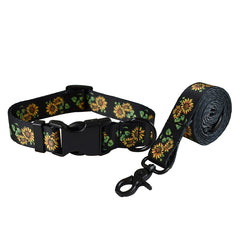 Plastic Release Buckle Dog Leash and Collar Set Nylon Printed Pet Collar Pet Supplies Retailing Fashion Handmade French Bulldog