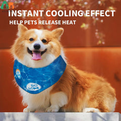 Cooling Neck Wraps for Dogs,Dog Cooling Dog Bandana,Chill Out Blue Dog Collar Cat Collar,Neck Cooler,Neck Cooling