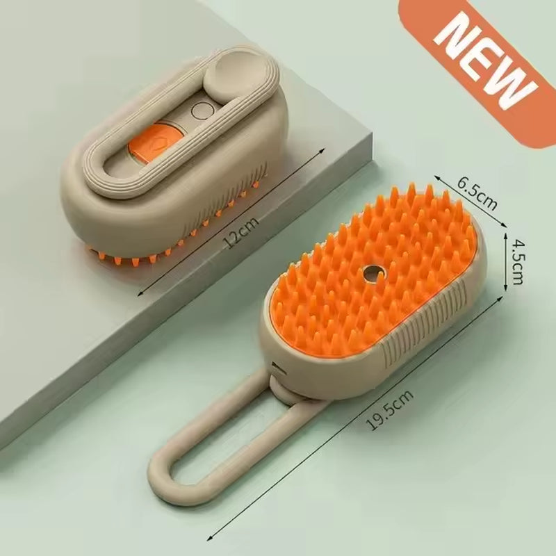 3-in-1 Electric Pet Grooming Brush with Steam Spray and Massage Function for Dogs and Cats