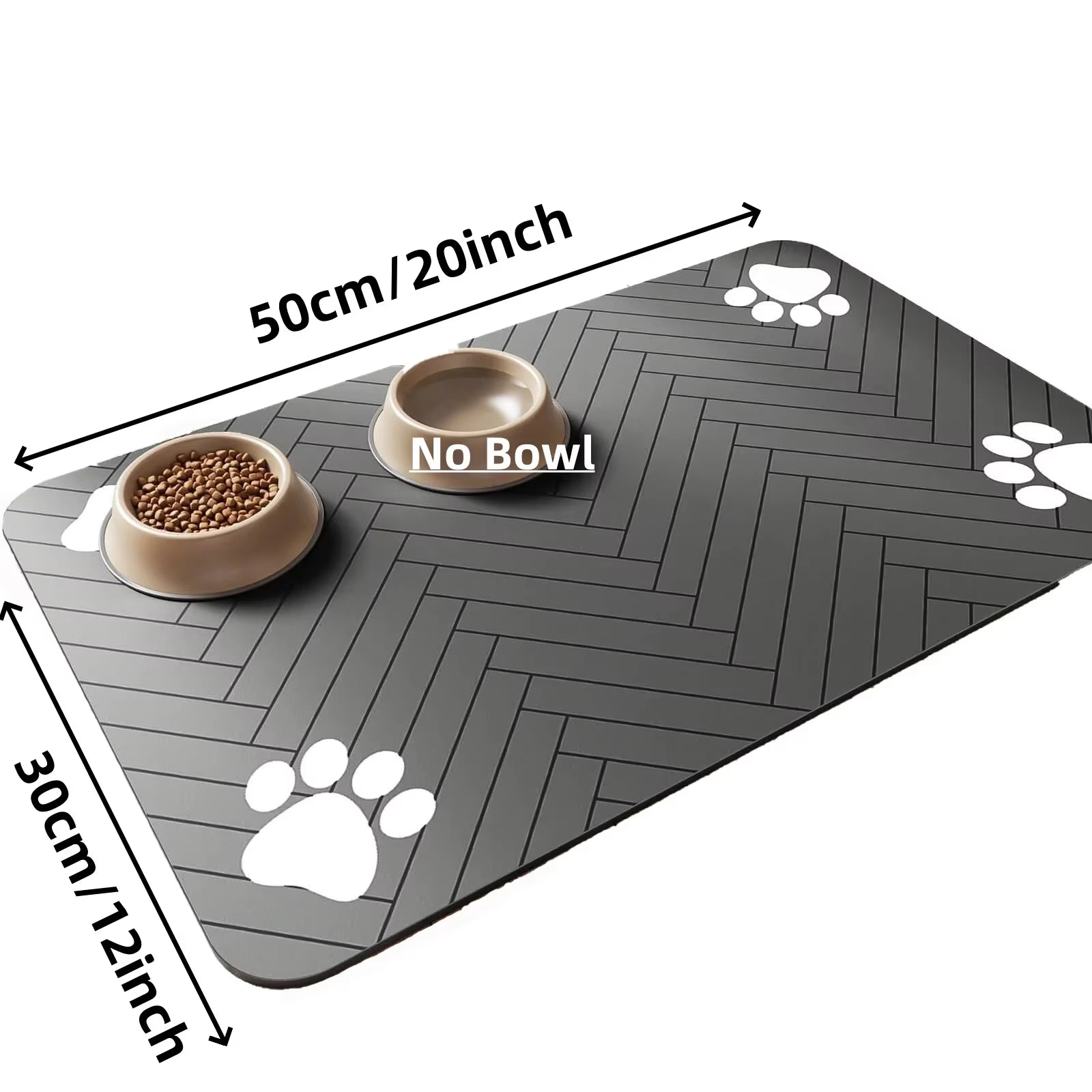 S（Little Kitten ）、M、L Bsorbent Pet Feeding Mat, Waterproof Placemat for Dog & Cat Food & Water Bowls, Quick-Dry Rubber Backing