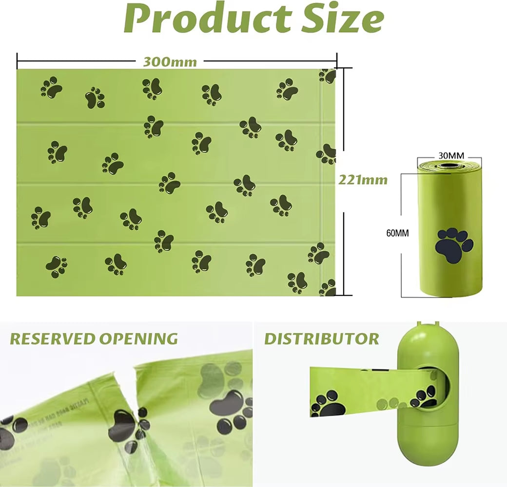 300Pcs/20Rolls Thick Dog Poop Bags EPI Biodegradable Pet Poop Bags Leak Proof Pet Waste Bag Dog Poop Bag Dog Cleaning Supplies