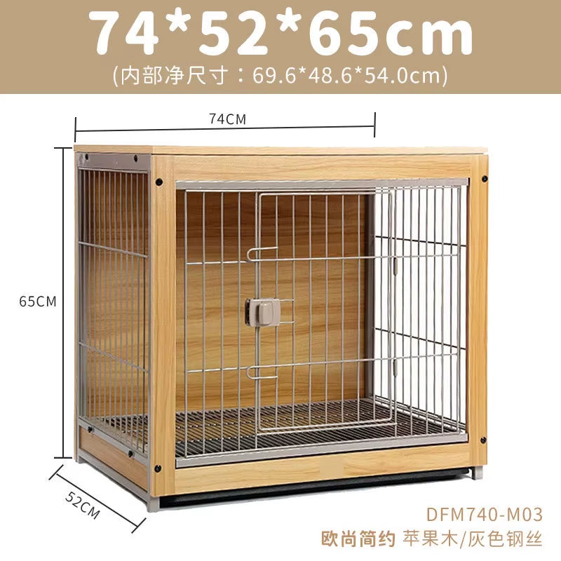 High Quality Portable Squire Metal Wooden Style Crate Pet Dog Kennel Dog Cat Wooden Cage Furniture for Puppy