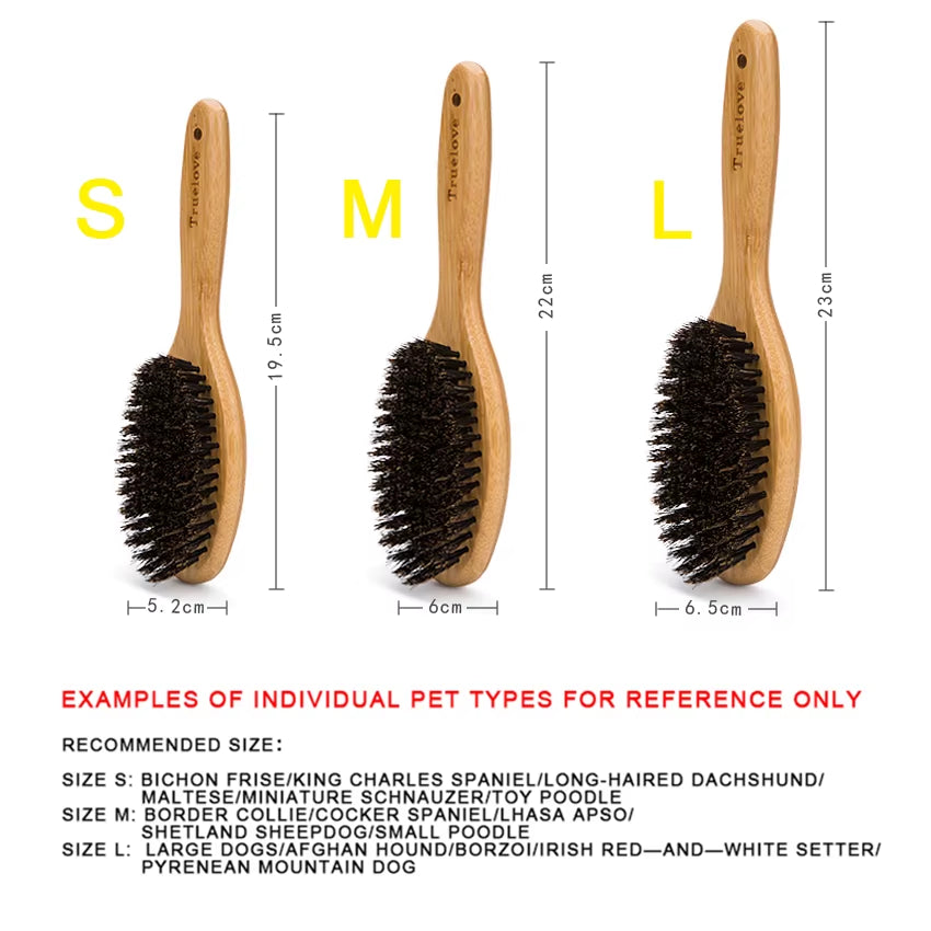 Bristles Hair Brush Pet Comb Natural Original Bamboo for Cat and Dog Massage Grooming Small Medium Large TLK21131
