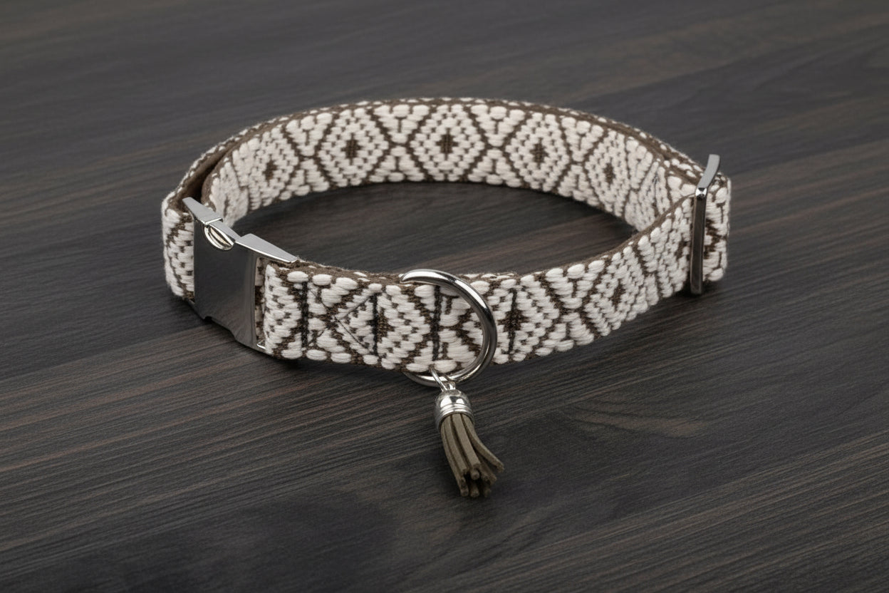 Bohemian Ethnic Dog Collar – Adjustable Woven Design for Small, Medium & Large Dogs