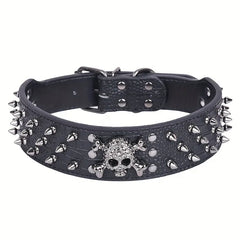 Skull Pet Collar Color round Head Nails Dog Collar Skull Rivets Decorative Dog Collar