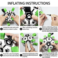 Interactive Dog Soccer Ball with Tug Straps