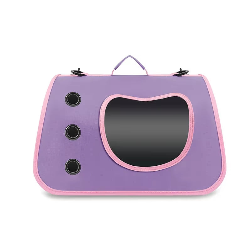 Foldable Breathable Pet Carrier - Portable Single Shoulder Bag for Small Cats and Dogs with Spacecraft Design