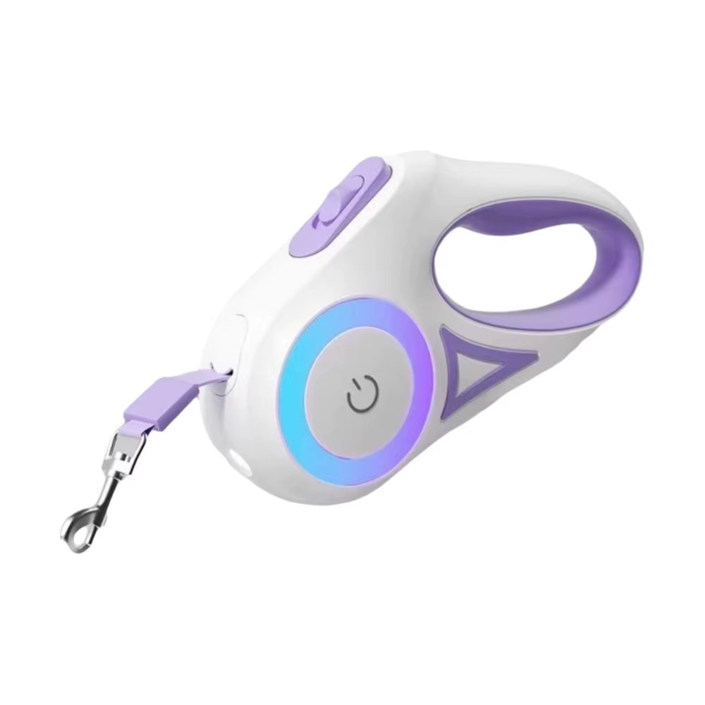 Nylon Retractable Dog Leash Non-Slip Handle 3 Meters Pet Traction Rope Anti-Escape with LED Flashlight Pet Walking Leads