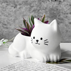 Cute Cat Ceramic Planter – Whimsical Indoor Pot for Succulents & Houseplants