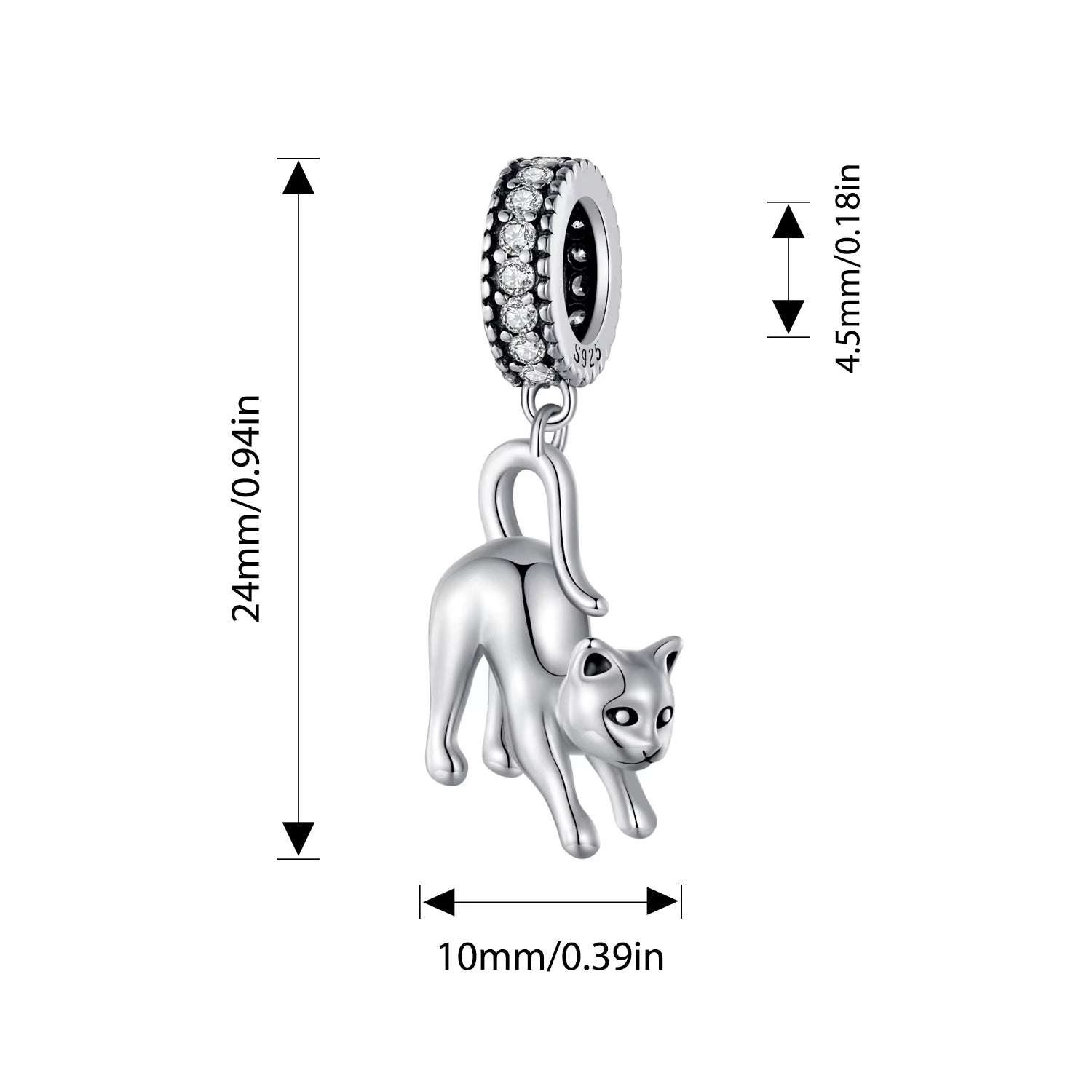 Cat Shaped Pendants For Bracelet & Necklace