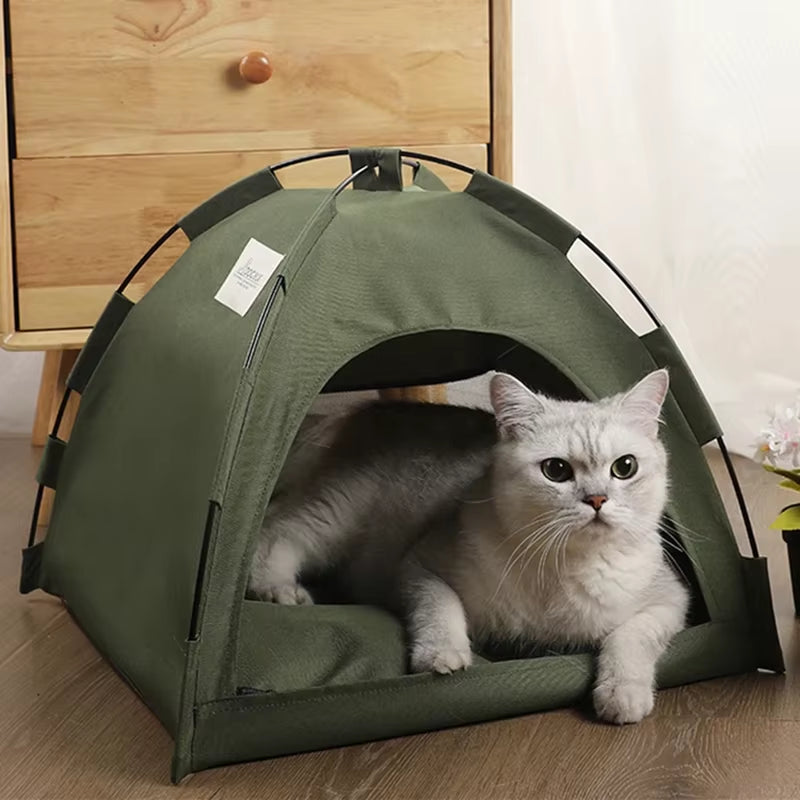Deluxe Pet Teepee with Cushion - Indoor Cat Nest and Dog Bed for Kittens and Puppies