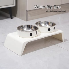 Elevated Double Pet Feeder - Raised Stand with Stainless Steel Bowls
