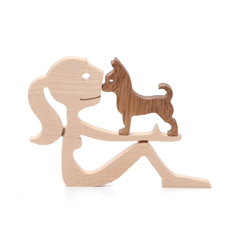 Family Puppy Wood Dog Crafts - Home And Office Decor