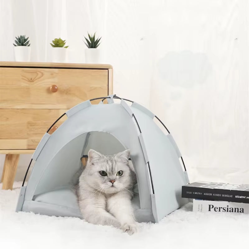 Deluxe Pet Teepee with Cushion - Indoor Cat Nest and Dog Bed for Kittens and Puppies