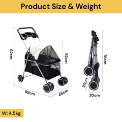 Dog Strollers Baby Stroller Pet Stroller Cat Carrier Pushchair Prams Dog Prams