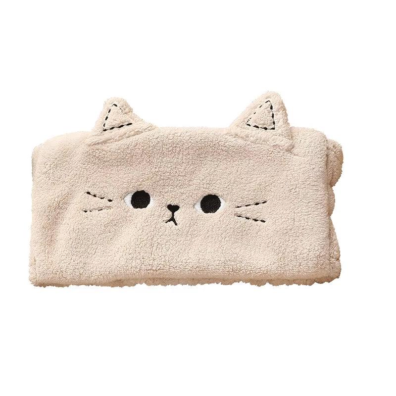 Cat Coral Fleece Head Bands for Women Cute Soft Hair Bows Headband Hairbands Wash Face Make up Turbans Bandage Girls Accessories