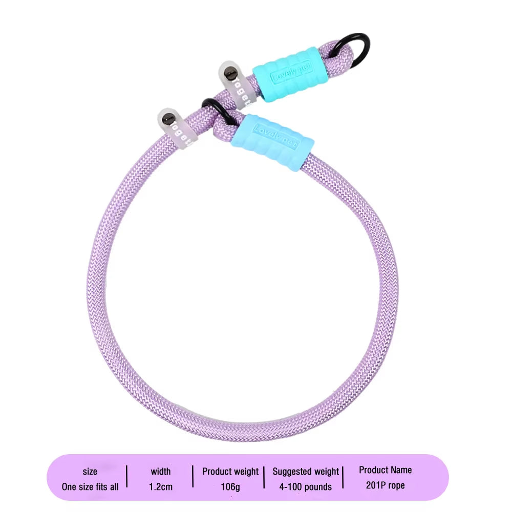 New Pet P-Chain Explosion-Proof Punching anti Slip Wear-Resistant Cotton Candy Traction Rope for Walking Dog