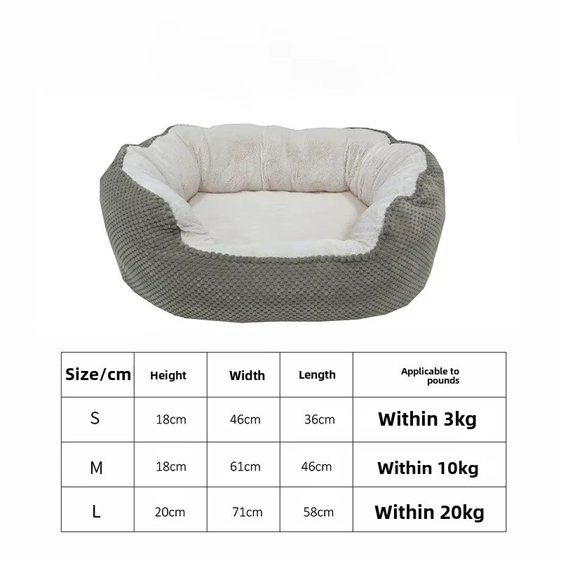 Pet Cage Dog Kennel Cat Sofa Wave Shape Cushions Plush Warm Dogs Beds Supplies Four-Seasons Universal Pet Sleeping Accessories