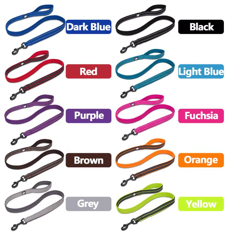 Soft Padded Mesh Dog Leash Reflective Nylon Walking Training Dog Leads Stock Running Pet Leash 5 Color 110Cm Durable