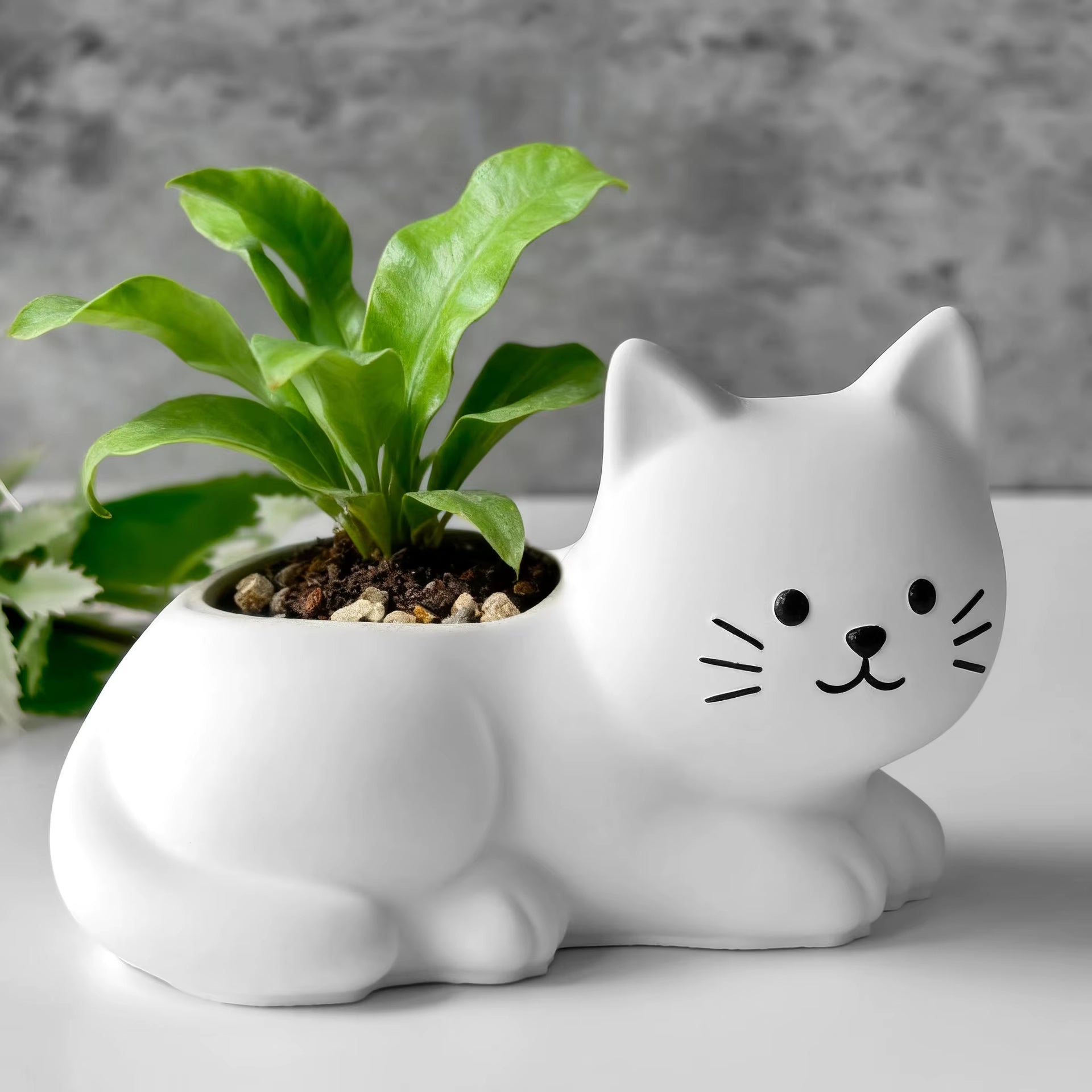 Cute Cat Ceramic Planter – Whimsical Indoor Pot for Succulents & Houseplants