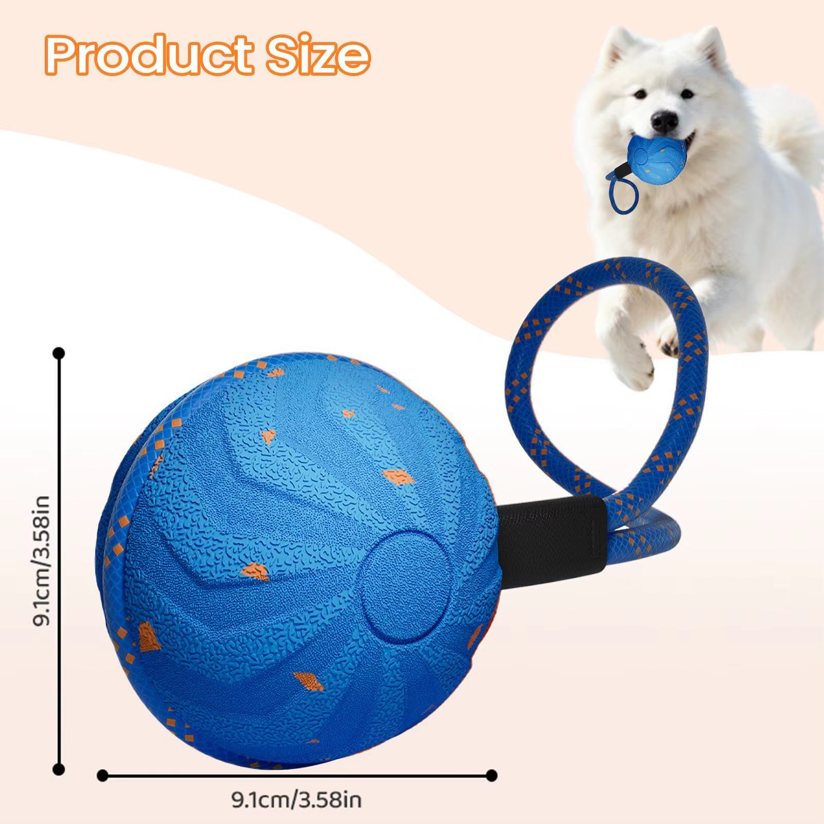 Interactive Dog Ball Smart Waterproof Bouncing Moving Dog Ball Pet Toys for Enrichment Stimulation Busy Exercise Fetch Puppy