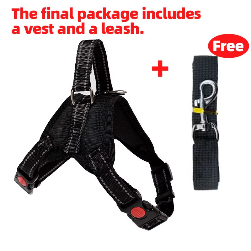 Adjustable Pet Harness with Leash for Dogs and Cats - No-Pull Saddle Vest for Outdoor Walking and Training, Suitable for Small, Medium, and Large Pets