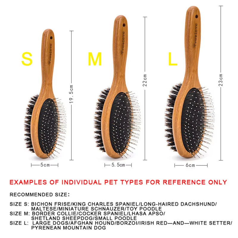 Pet Double-Sided Brush Comb Stainless Steel Needle Bristles Hair Brush Grooming Competition Vacation Cat Dog TLK23131