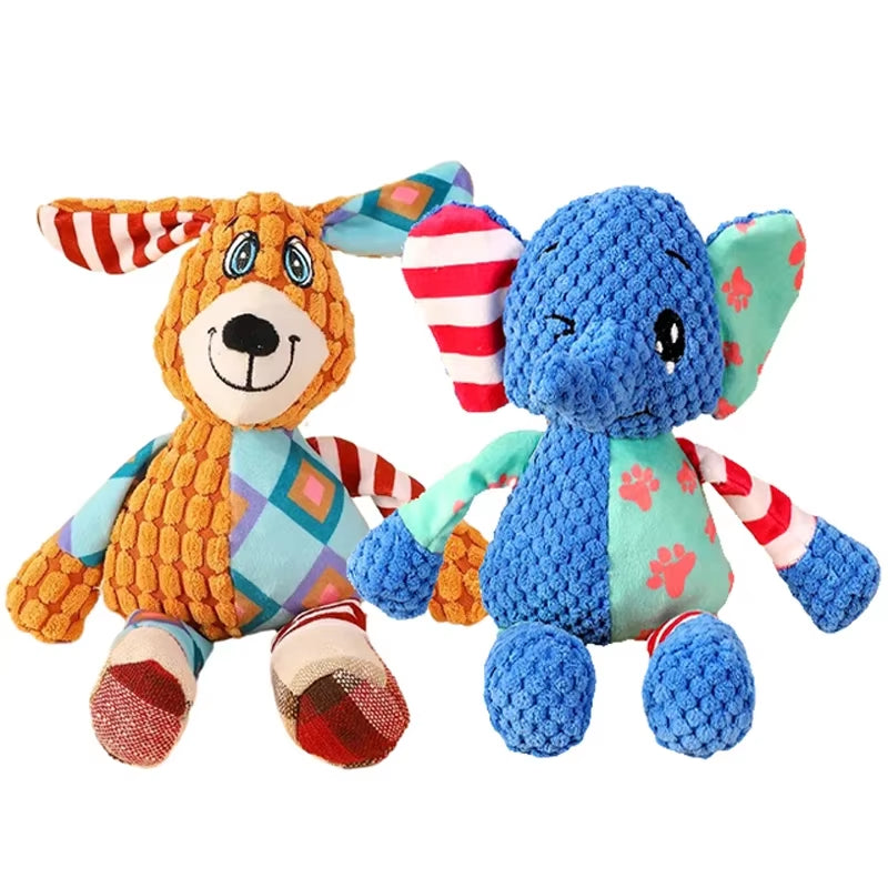 Splicing Style Pet Plush Toy - Bite Resistant Squeaky Material
