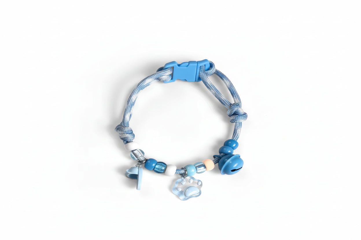 Pet Beaded Necklace Accessories, Skin-Friendly Rope Neck Collar, Dog and Cat Bell Collar to Prevent Getting Lost