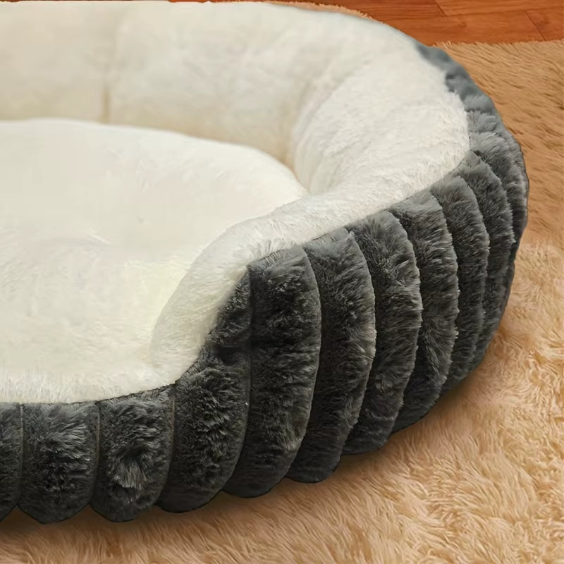 Jumbo Soft Warm Pet Bed - Plush Cozy Sofa with Backrest