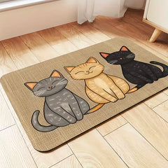 Non-Slip Cat Pattern Pet Feeding Mat - Waterproof Leakproof Dog and Cat Food Placemat - Portable Easy-to-Clean Outdoor Pet Food Pad