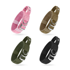 Adjustable Nylon Rivet Dog Collar - Heavy-Duty Explosive-Proof Anti-Loss Pet Neckband with Reflective Strip for Medium to Large Dogs