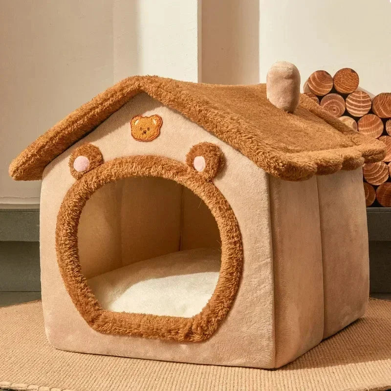 Folding Pet Houses for Small to Medium Dogs and Cats, Including Mattresses, Puppy Baskets, and Winter Kennels