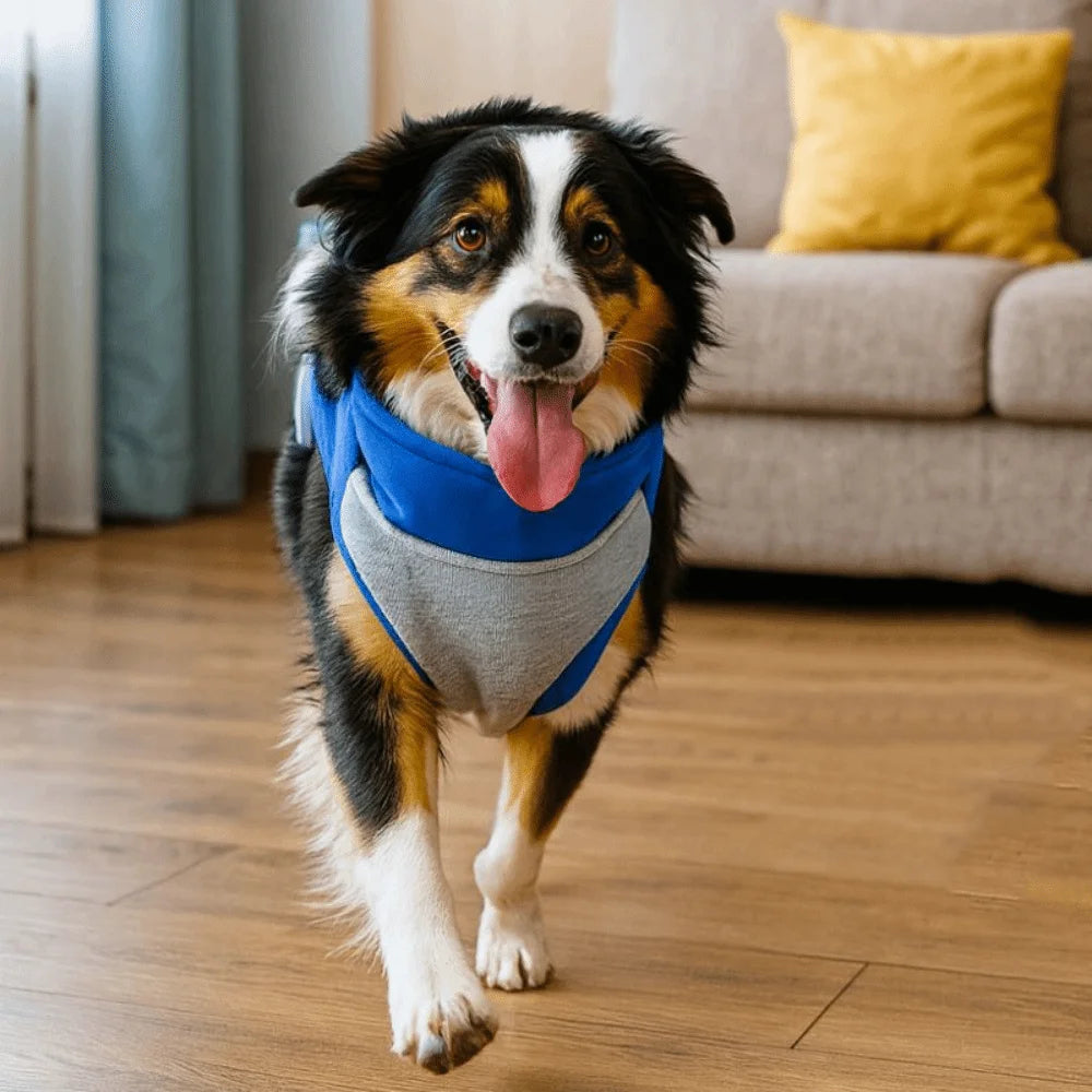 Pawzation Adjustable Winter Puffer Jacket – Thickened Waterproof Pet Coat with Integrated Harness for Dogs & Cats