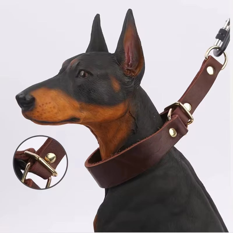Durable Leather Dog Collar for Small Medium Large Dogs