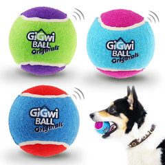 4Pcs/Set Pets Dog Squeaky Tennis Ball Toys Bite Resistant High Bounce Sound Rubber Ball for Small Medium Dogs Training Toy