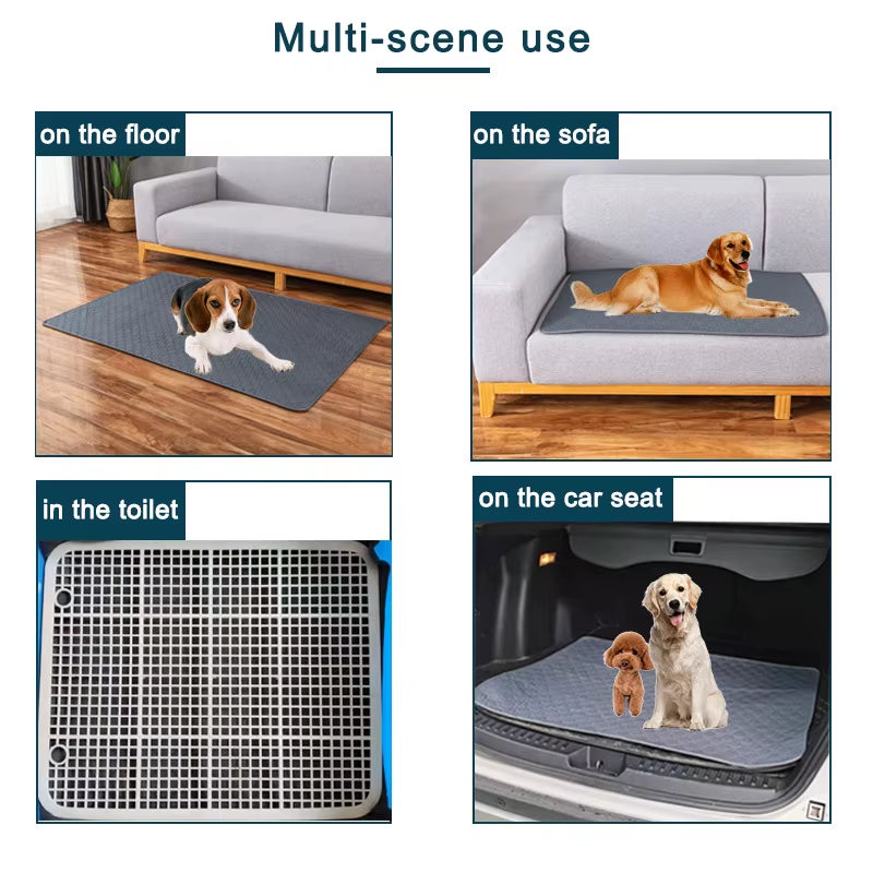 Washable Dog Pee Pad Blanket - Reusable Absorbent Diaper Mat for Puppy Training, Pet Bed, and Car Seat Cover