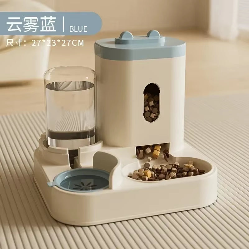 Automatic 2-in-1 Pet Feeder and Water Dispenser for Dogs and Cats - Large Capacity Food Bowl and Accessory for Puppies and Kittens