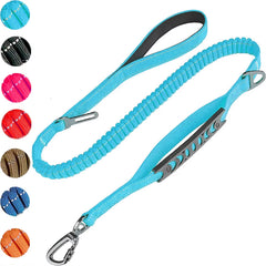 Fashion&Cool Heavy Duty Dog Leash Especially Large Dogs，Reflective Dog Walking Training Shock Absorbing Bungee Car Seat Belt