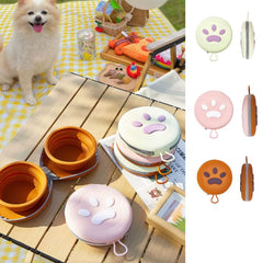 Collapsible Silicone Pet Travel Bowl - Portable Foldable Food & Water Container