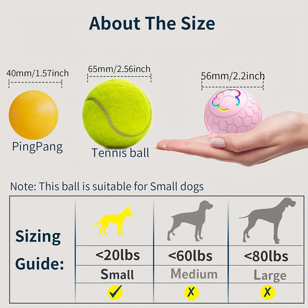 Smart Interactive Dog Toy Ball with Automatic Bouncing and RGB Lights for Small to Medium Dogs