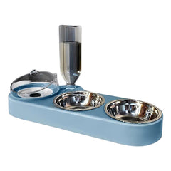 High-Capacity Pet Feeder Bowl Set with Beveled Mouth Automatic Drinking Water Splash-Proof