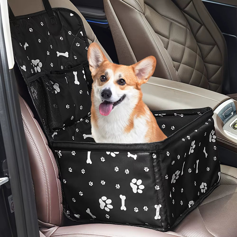 Pet Travel Safety Car Seat for Dogs, Comfortable and Easy-to-Clean Car Mat, Black