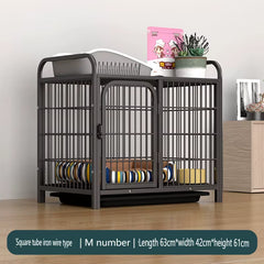Dog Crate Furniture,Wooden Dog Kennel Indoor,Heavy Duty Dog Cage with Removable Tray, Dog House Double Doors Pet Crate Side