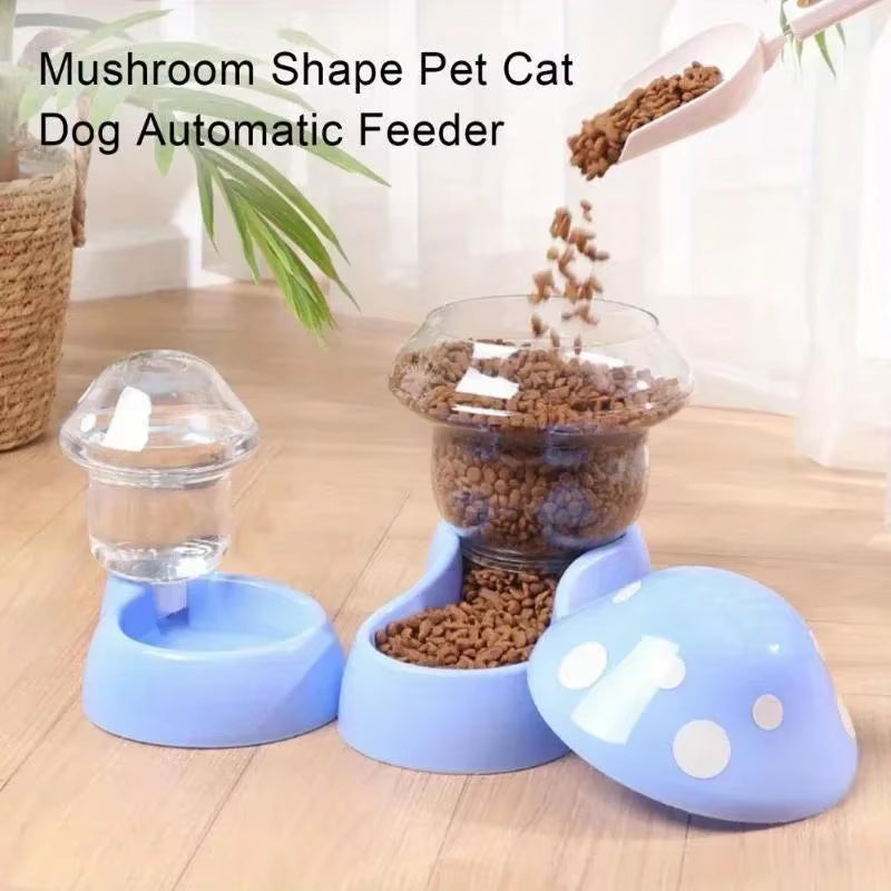 Mushroom Automatic Pet Feeder & Waterer - Cute Large Capacity Set