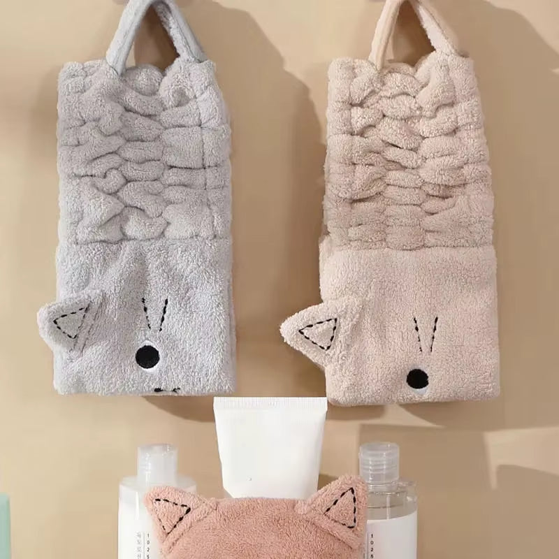 Cat Coral Fleece Head Bands for Women Cute Soft Hair Bows Headband Hairbands Wash Face Make up Turbans Bandage Girls Accessories