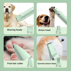 4-In-1 Electric Pet Grooming Tool Set For Pets - Hair Clipper Shaver And Nail Grinder