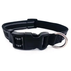 Reflective Dog Collar for Small to Large Dogs - Adjustable Safety Nylon Puppy Collar - High-Visibility Sturdy Neck Collar for Night Walking