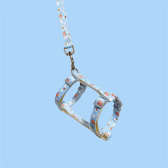 Dog Collar Harness Leash Set H-Shaped Cute Cartoon Printed - Anti-Lost Belt