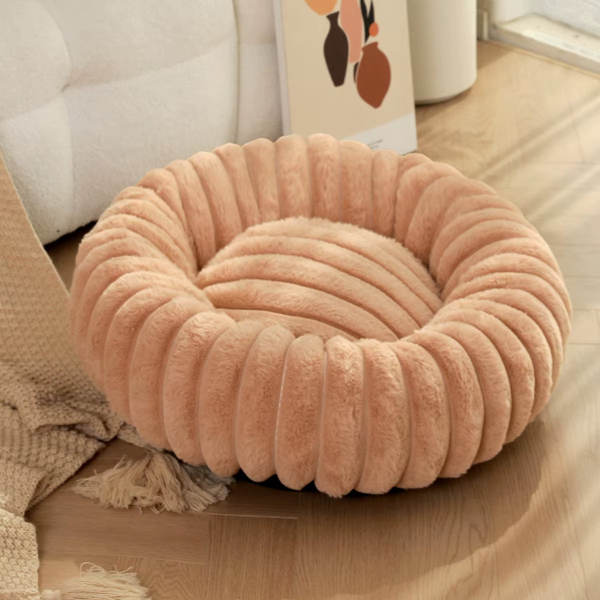 40-70Cm Pets Bed Winter Keep Warm Fluffy Pets Dogs Beds Large round Super Warm Soft Cat House Plush Cat Nest Winter Big Bed